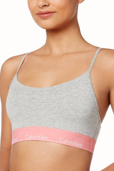 Calvin Klein Heather-Grey Modern Cotton Unlined Bralette