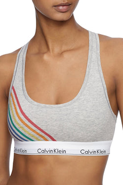 Calvin Klein Heather Grey Pride Limited Edition Modern Cotton Rainbow Bralette thumbnail 4