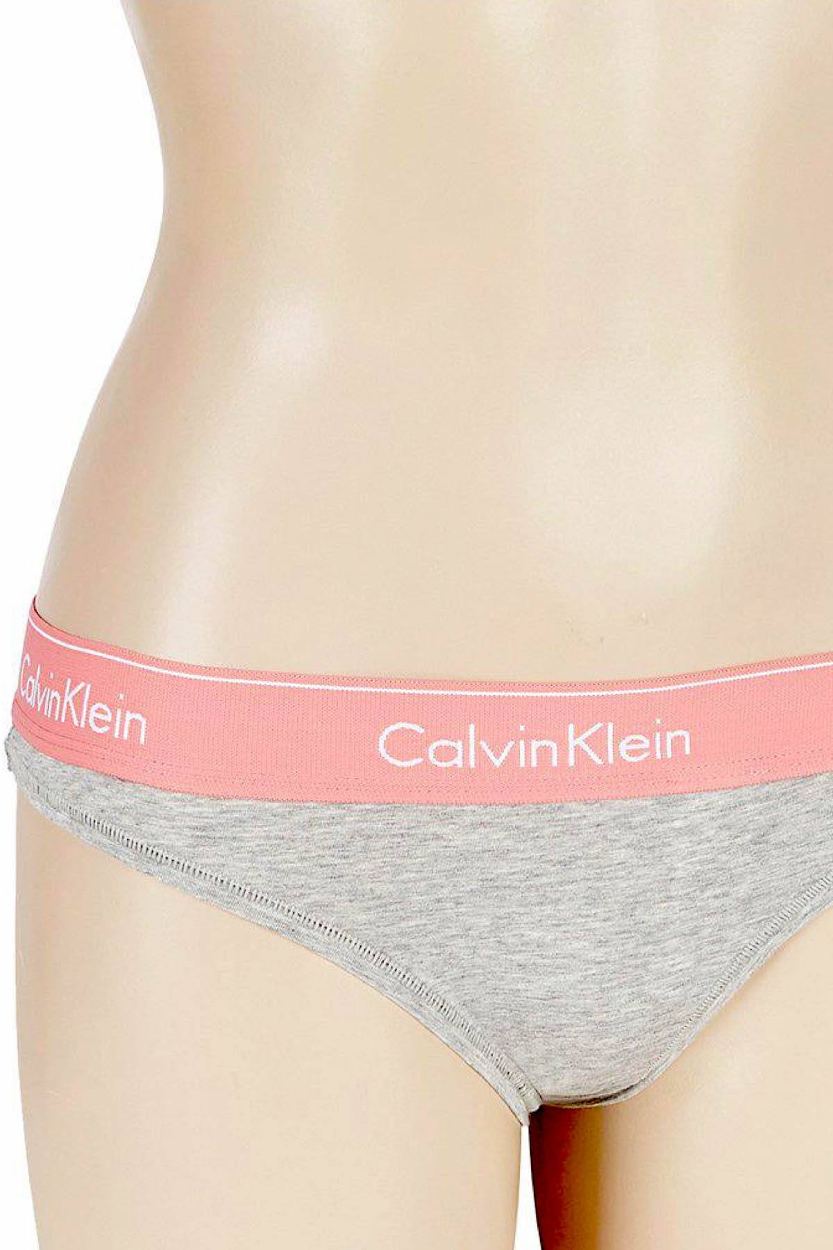 Calvin Klein Heather-Grey/Sensation-Pink Modern Cotton Thong