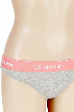 Calvin Klein Heather-Grey/Sensation-Pink Modern Cotton Thong thumbnail 4
