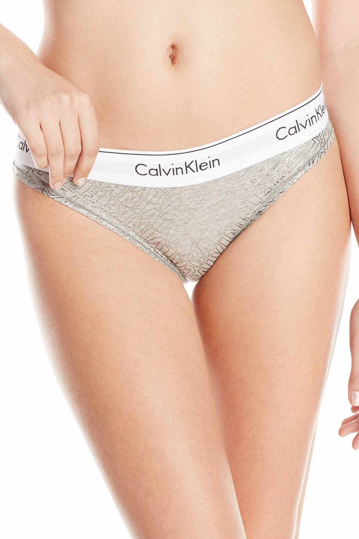 Calvin Klein Heather-Grey/Silver-Foil Modern Cotton Bikini Brief