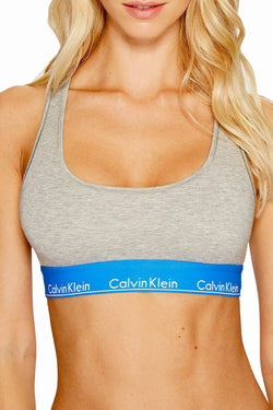 Calvin Klein Heather-Grey/Stella-Blue Modern Cotton Bralette thumbnail 3