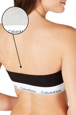 Calvin Klein Heather Grey Unlined Logo-Band Modal Blend Bandeau Bralette thumbnail 2