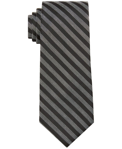 Calvin Klein Heathered Striped Tie Gray Heather