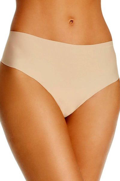 Calvin Klein High Waist Retro Invisibles Thong in Bare Nude