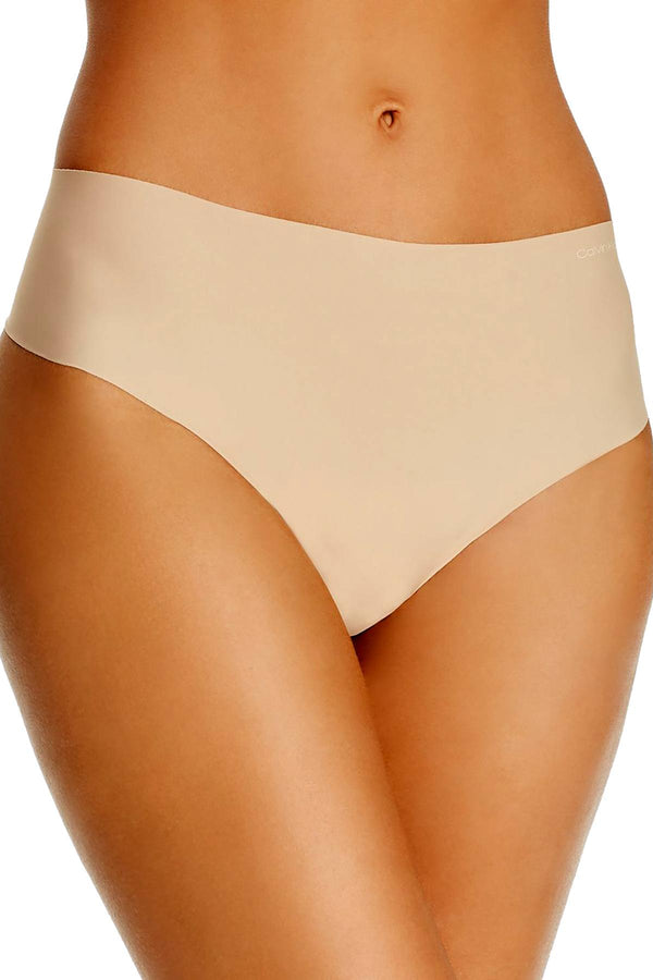 Calvin Klein High Waist Retro Invisibles Thong in Bare Nude