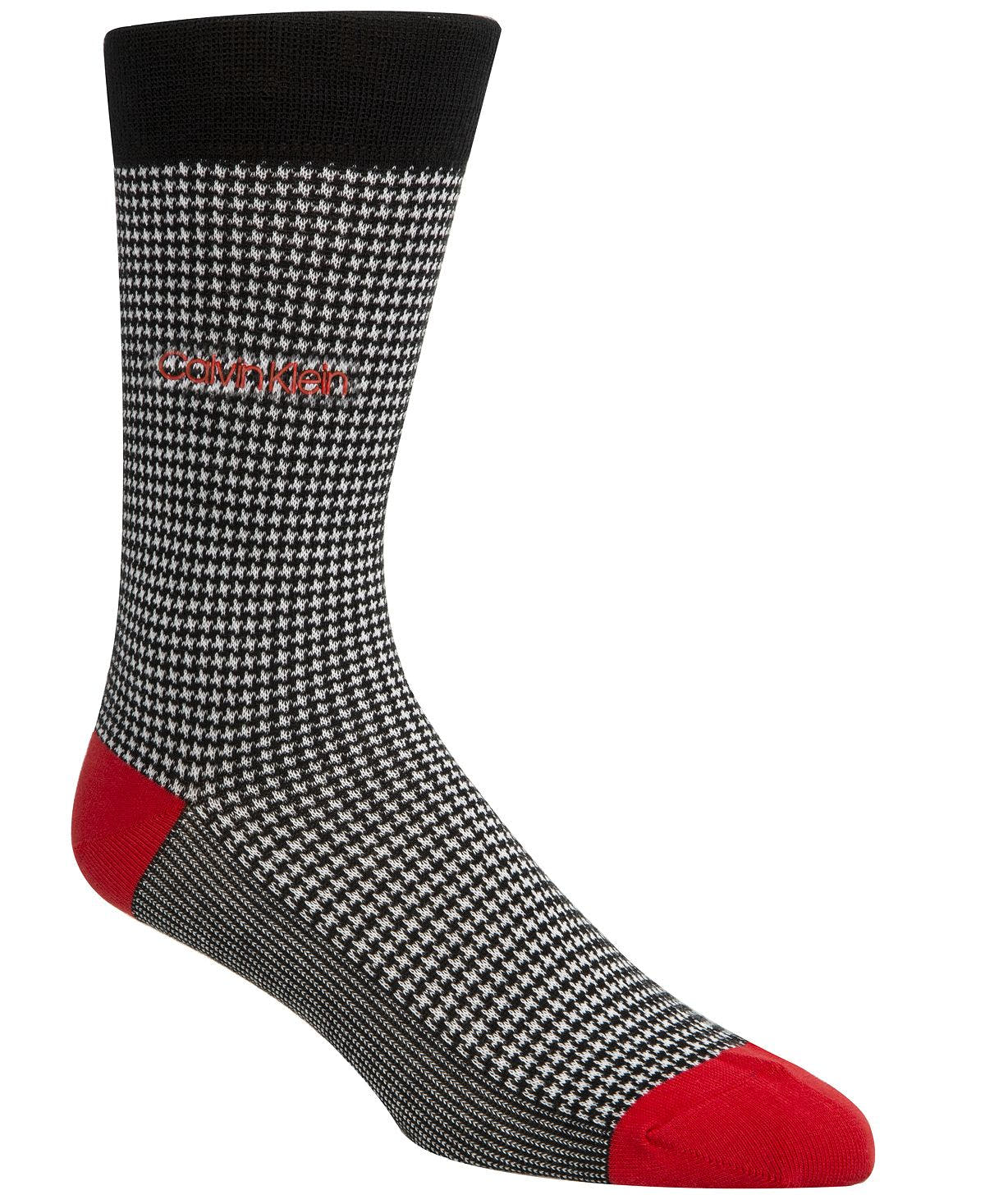 Calvin Klein Houndstooth Crew Socks Red