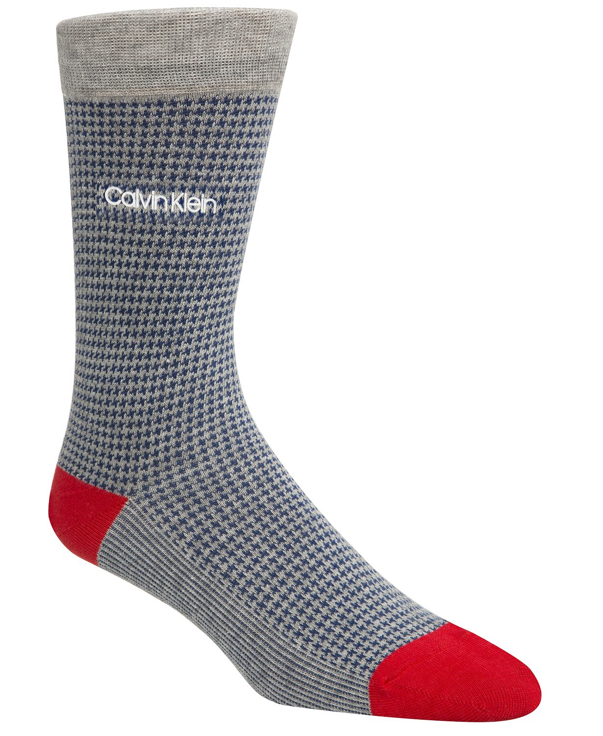 Calvin Klein Houndstooth-print Socks Heather Gray