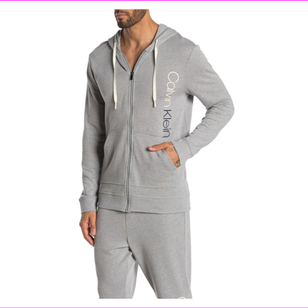 Calvin Klein Immerge Logo Zip Hoodie, Grey