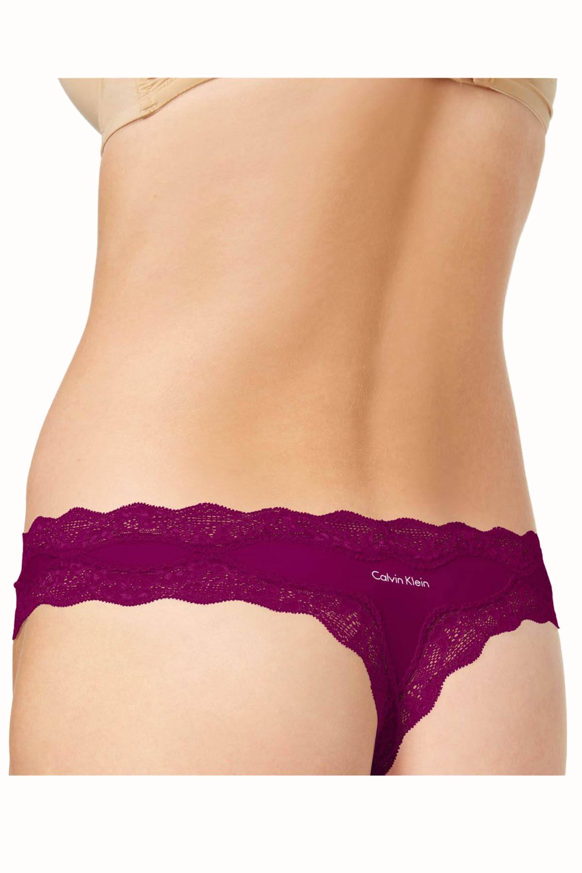 Calvin Klein Indulge-Plum Croquette Lace Thong