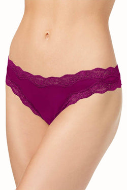 Calvin Klein Indulge-Plum Croquette Lace Thong thumbnail 1