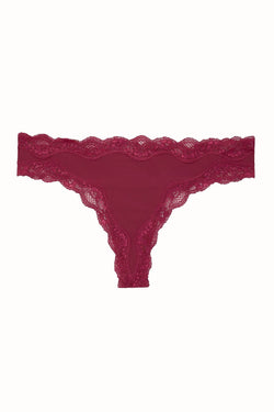 Calvin Klein Indulge-Plum Croquette Lace Thong thumbnail 2