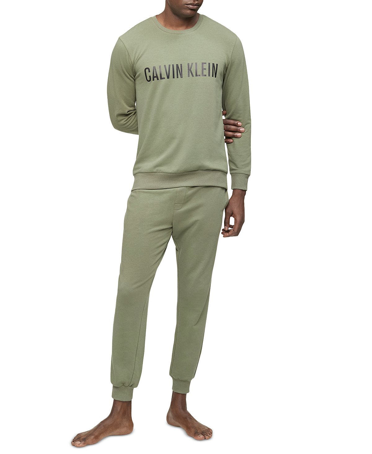 Calvin Klein Intense Power Logo Sleep Sweatshirt Olive