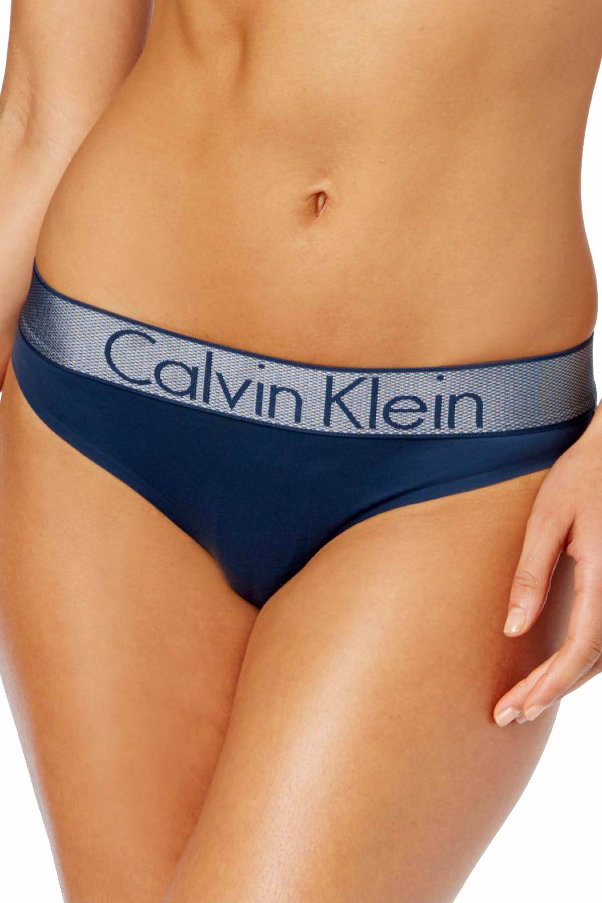 Calvin Klein Intuition-Blue Logo Stretch Thong