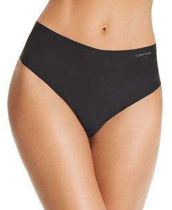 Calvin Klein Invisibles High Waist Retro Thong in Black thumbnail 4