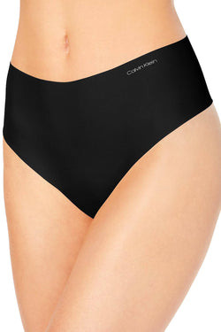 Calvin Klein Invisibles High Waist Retro Thong in Black thumbnail 2
