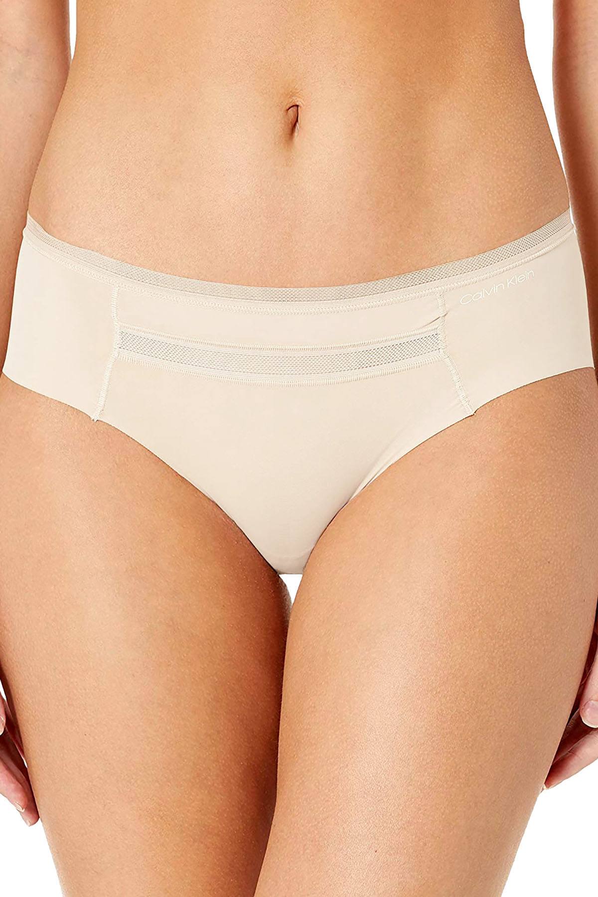 Calvin Klein Invisibles Mesh Trim Hipster in Ivory
