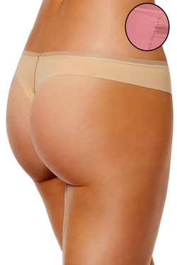 Calvin Klein Invisibles Mesh Trim Thong in Wander Mauve thumbnail 4