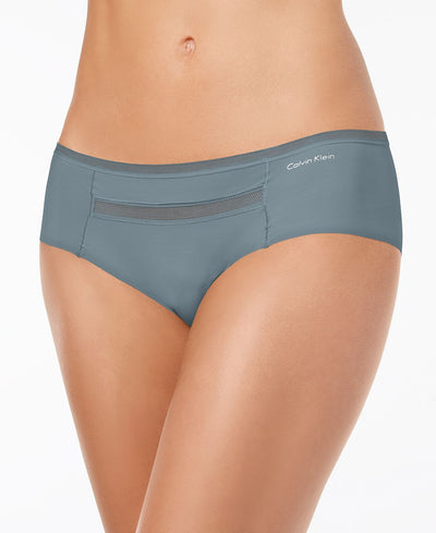 Calvin Klein Invisibles Mesh-trim Hipster Underwear Qd3694 Victory Grey