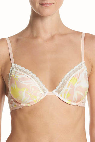 Calvin Klein Ivory Moving-Floral Signature Lace-Trim Bra