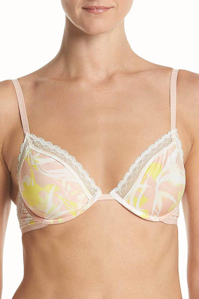 Calvin Klein Ivory Moving-Floral Signature Lace-Trim Bra