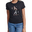Calvin Klein Jeans Foil Logo Crewneck T-shirt Black Rosegold Combo