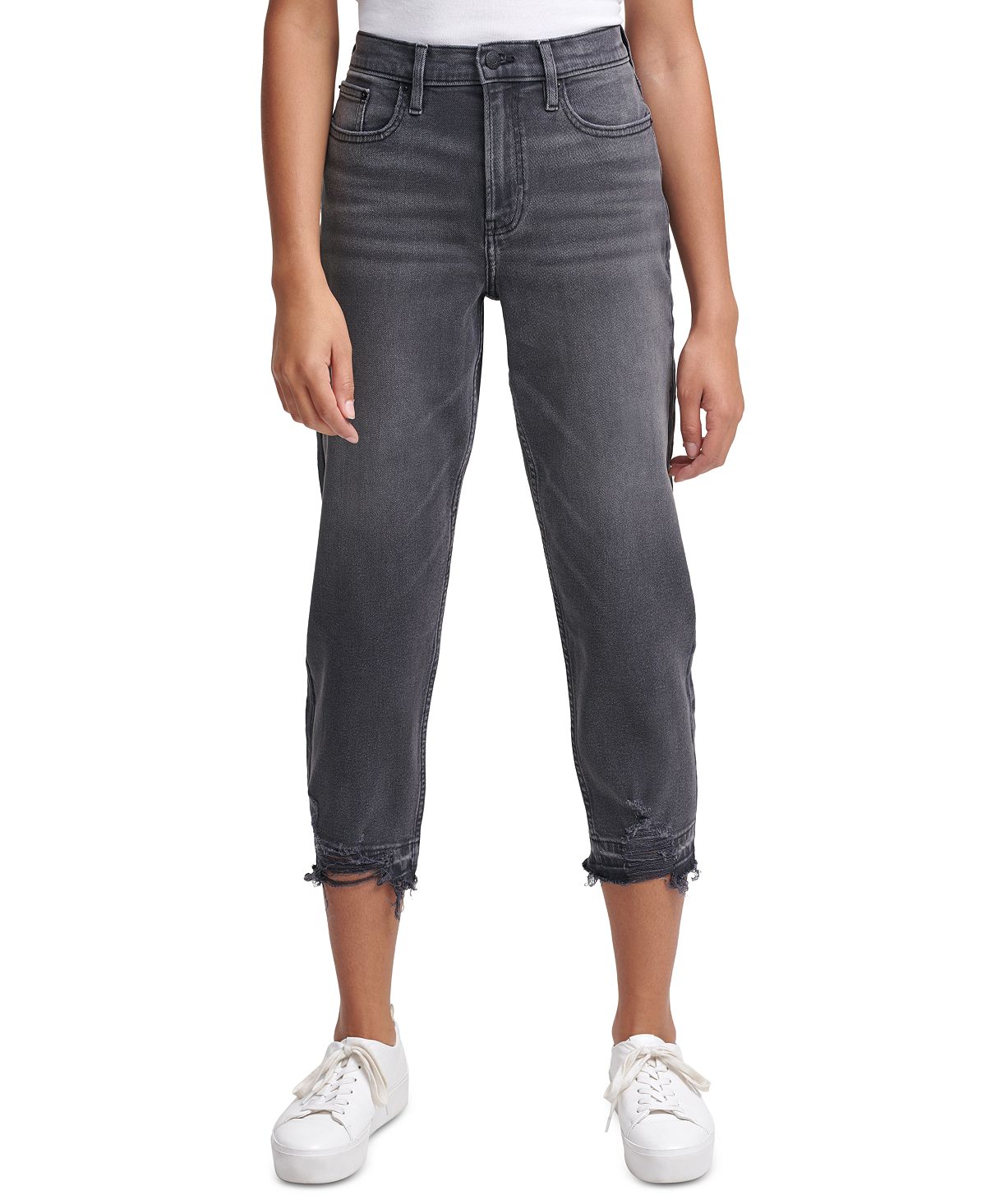 Calvin Klein Jeans High-rise Cropped Straight-leg Jeans Iron Wash