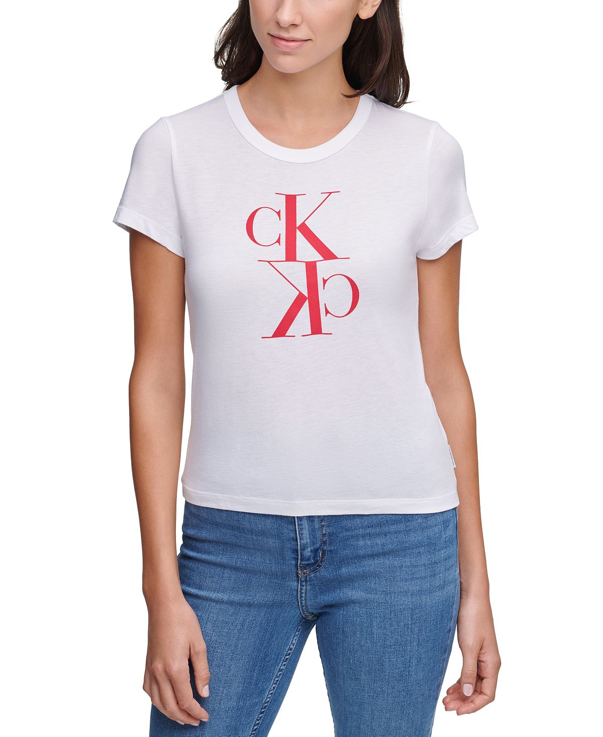 Calvin Klein Jeans Logo T-shirt Wht Salsa
