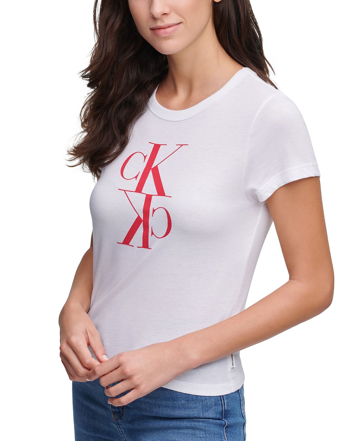 Calvin Klein Jeans Logo T-shirt Wht Salsa