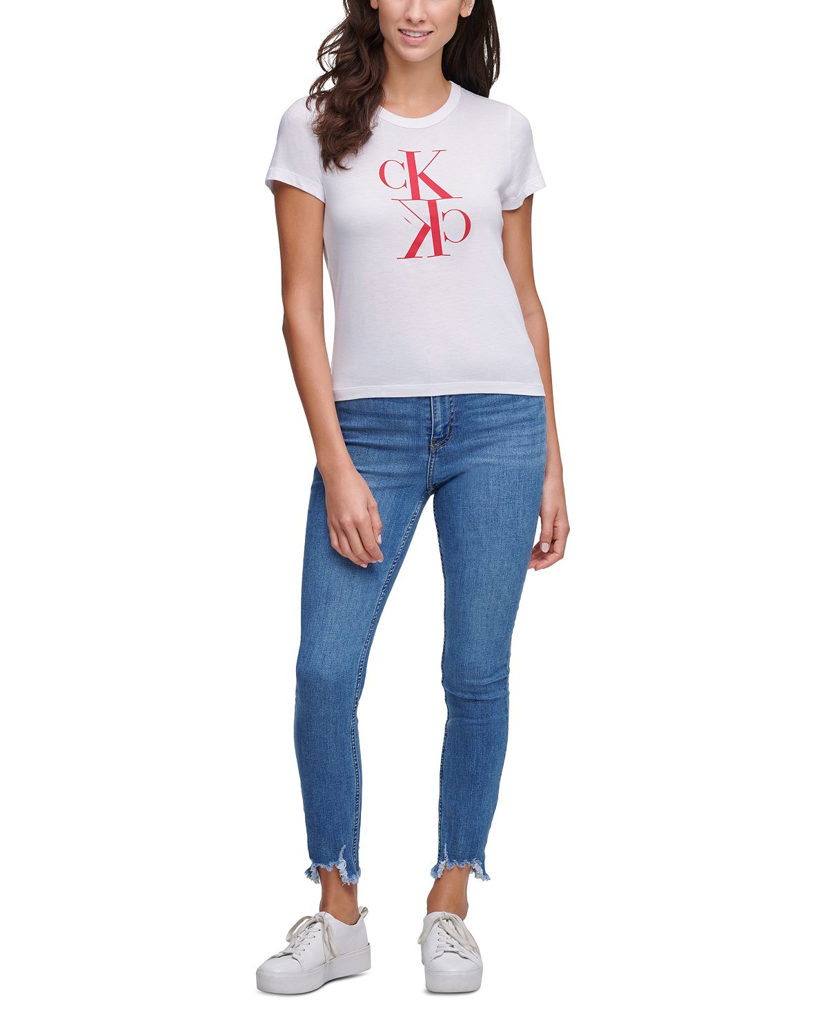 Calvin Klein Jeans Logo T-shirt Wht Salsa