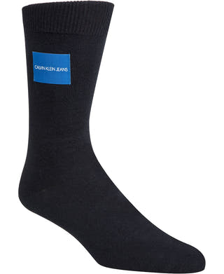 Calvin Klein Jeans Logo-patch Crew Socks Navy