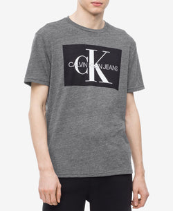 Calvin Klein Jeans Monogram Logo-print T-shirt Med Charcoal Heather thumbnail 1