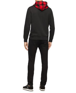 Calvin Klein Jeans Plaid Hood Sweater Black thumbnail 2