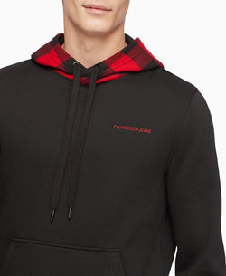 Calvin Klein Jeans Plaid Hood Sweater Black thumbnail 3