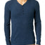 Calvin Klein Jeans Shadow-Blue Heather Waffle-Layer Y-Neck Henley