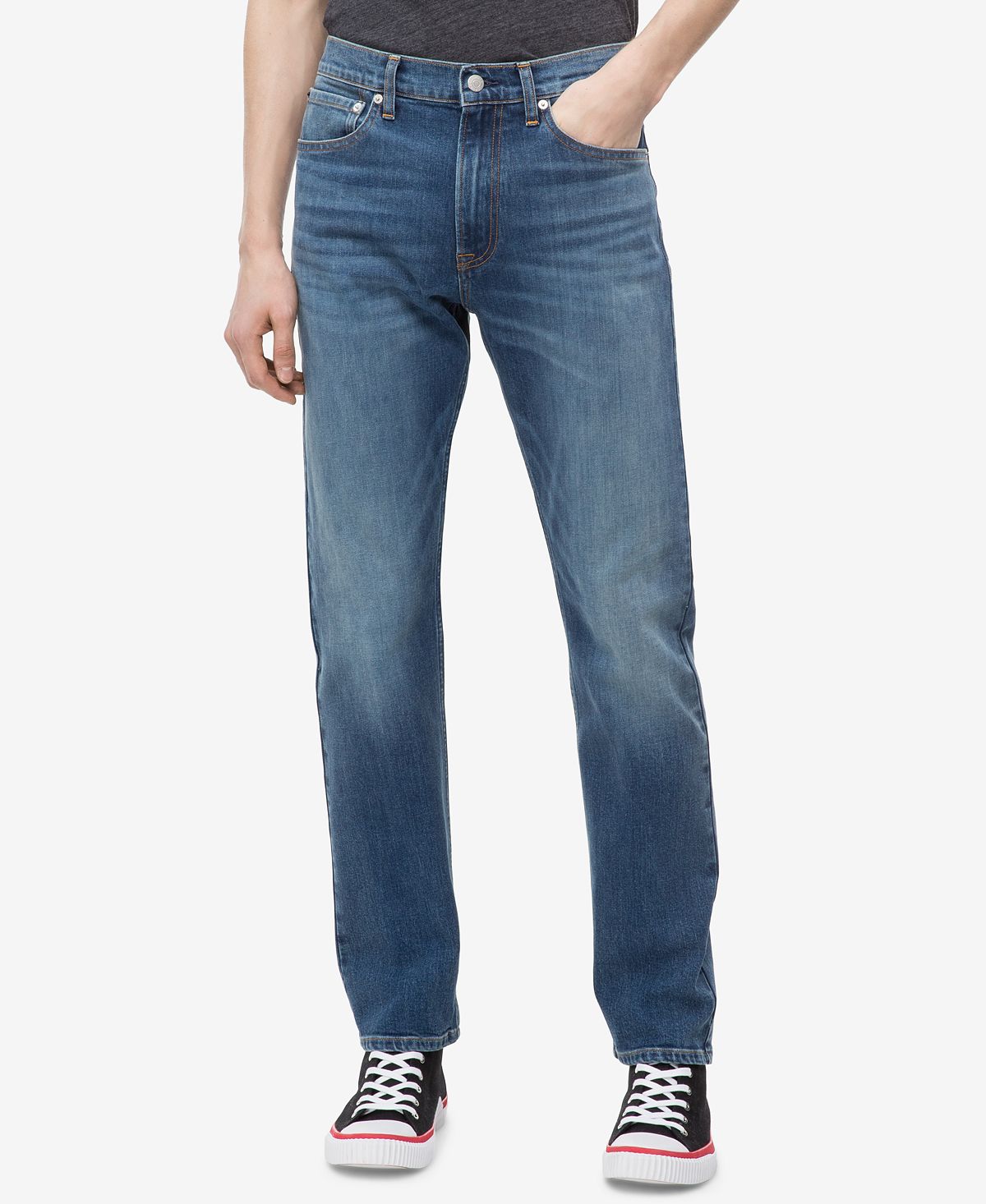 Calvin Klein Jeans Straight-fit Jeans Houston Mid Blue BandT
