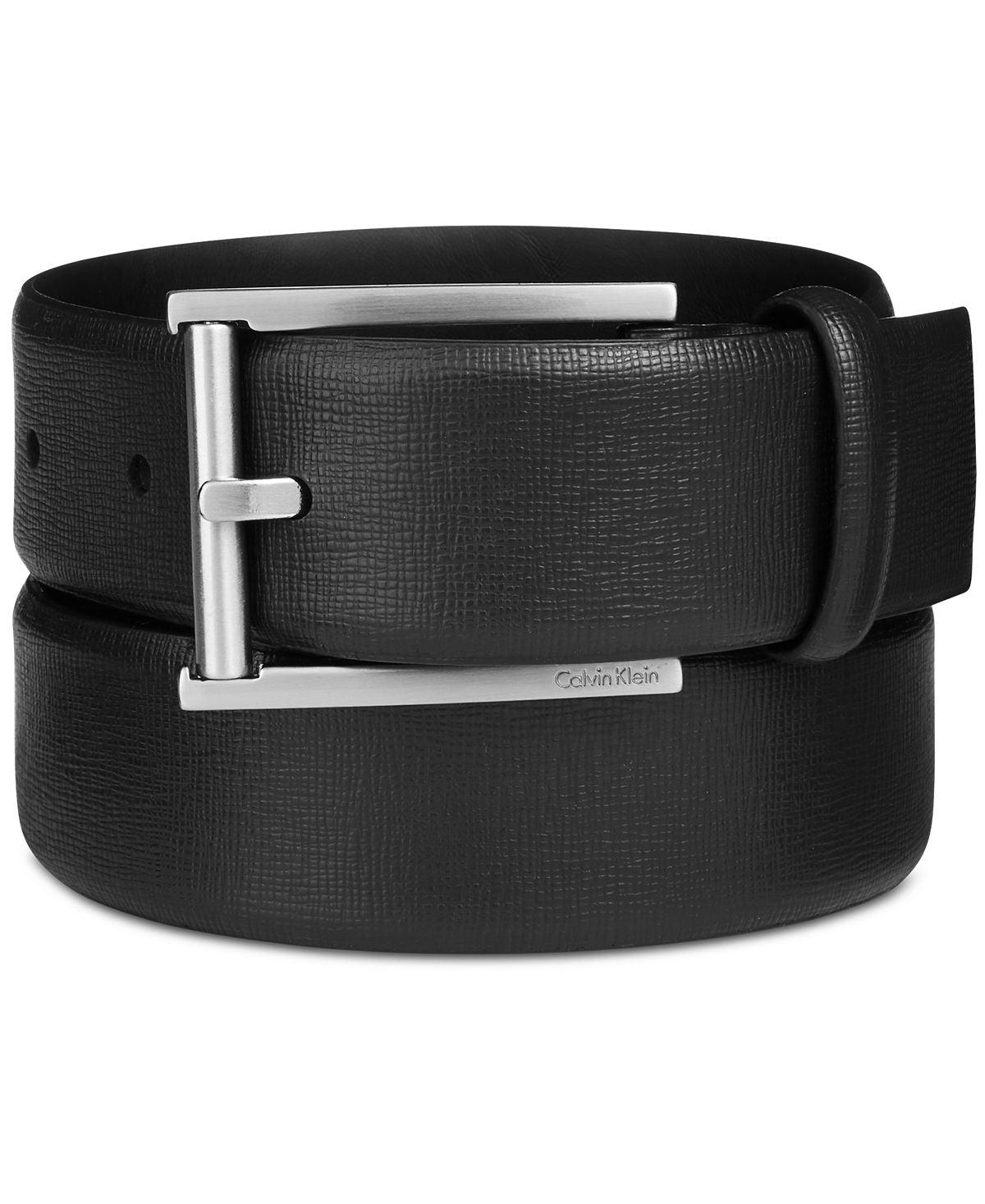Calvin Klein Leather Feather-edge Belt Black