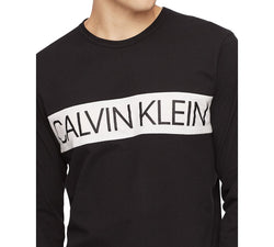 Calvin Klein Logo Long-sleeve T-shirt Black W/ White thumbnail 2