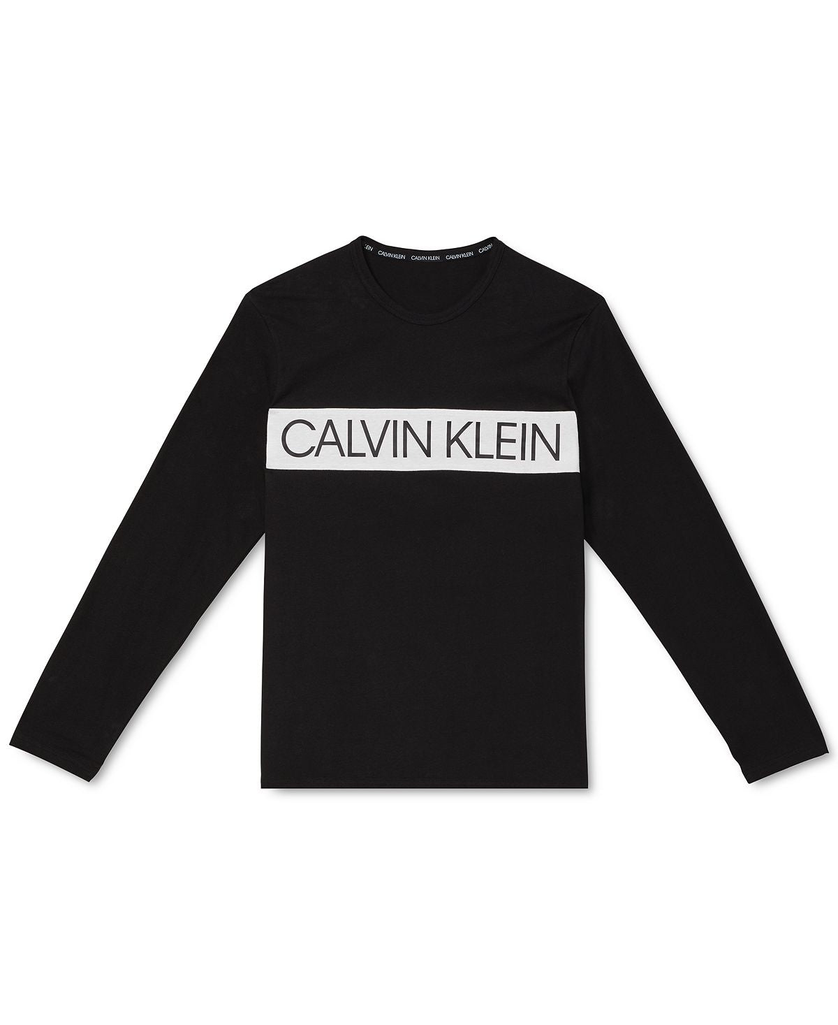 Calvin Klein Logo Long-sleeve T-shirt Black W/ White