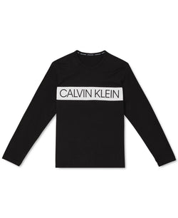 Calvin Klein Logo Long-sleeve T-shirt Black W/ White thumbnail 3