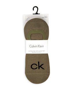 Calvin Klein Logo No Show Liner Socks Pack Of 3 Olive/Gray/Black thumbnail 2