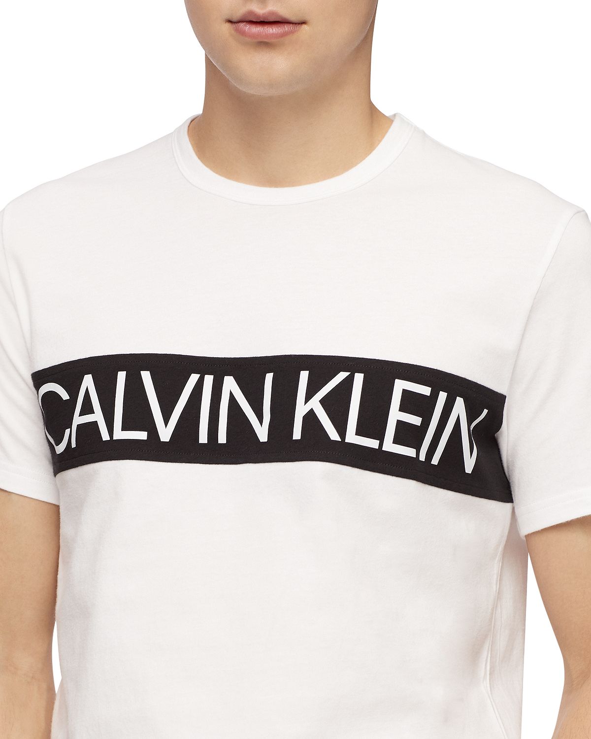 Calvin Klein Logo Print Crewneck Tee White
