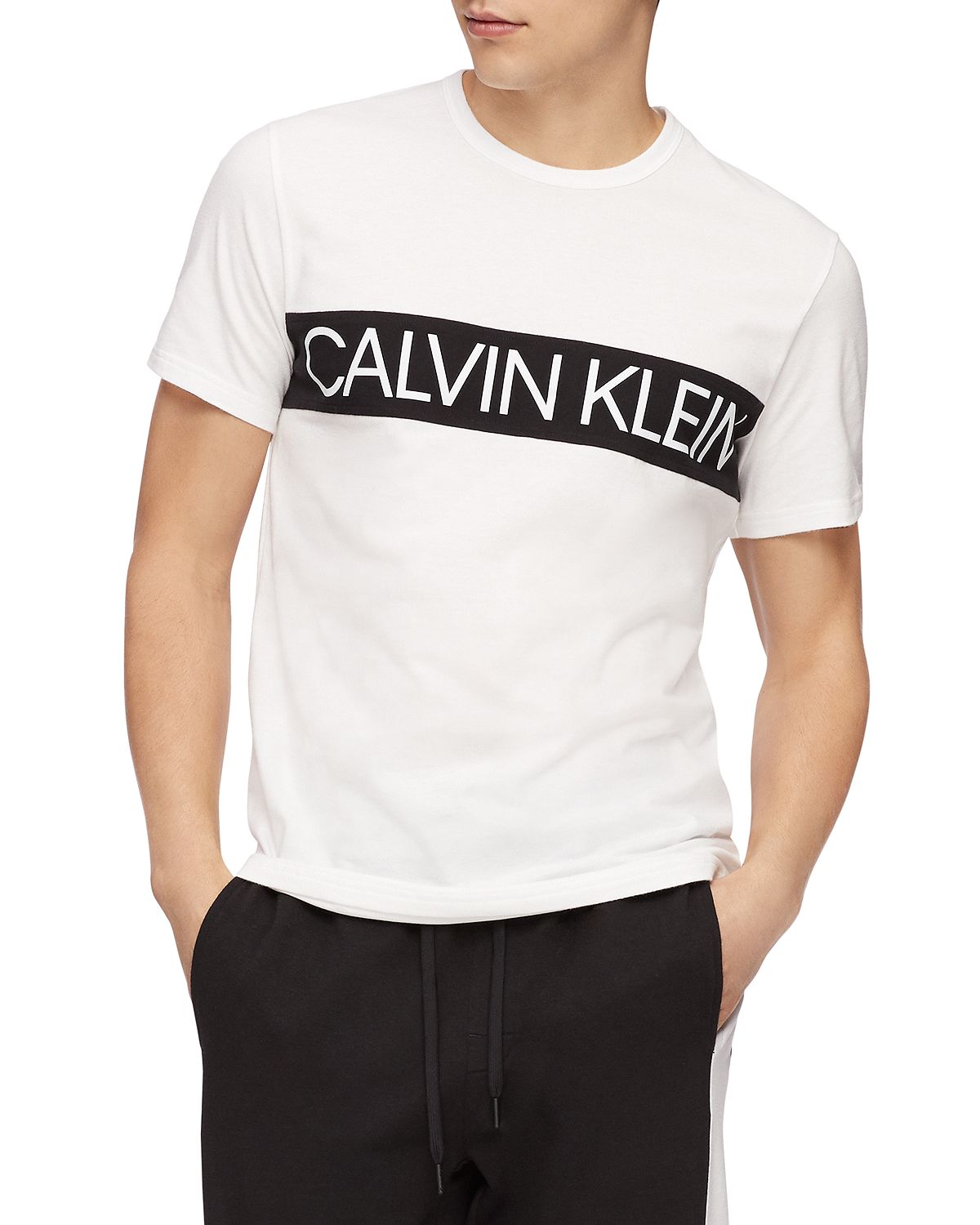 Calvin Klein Logo Print Crewneck Tee White