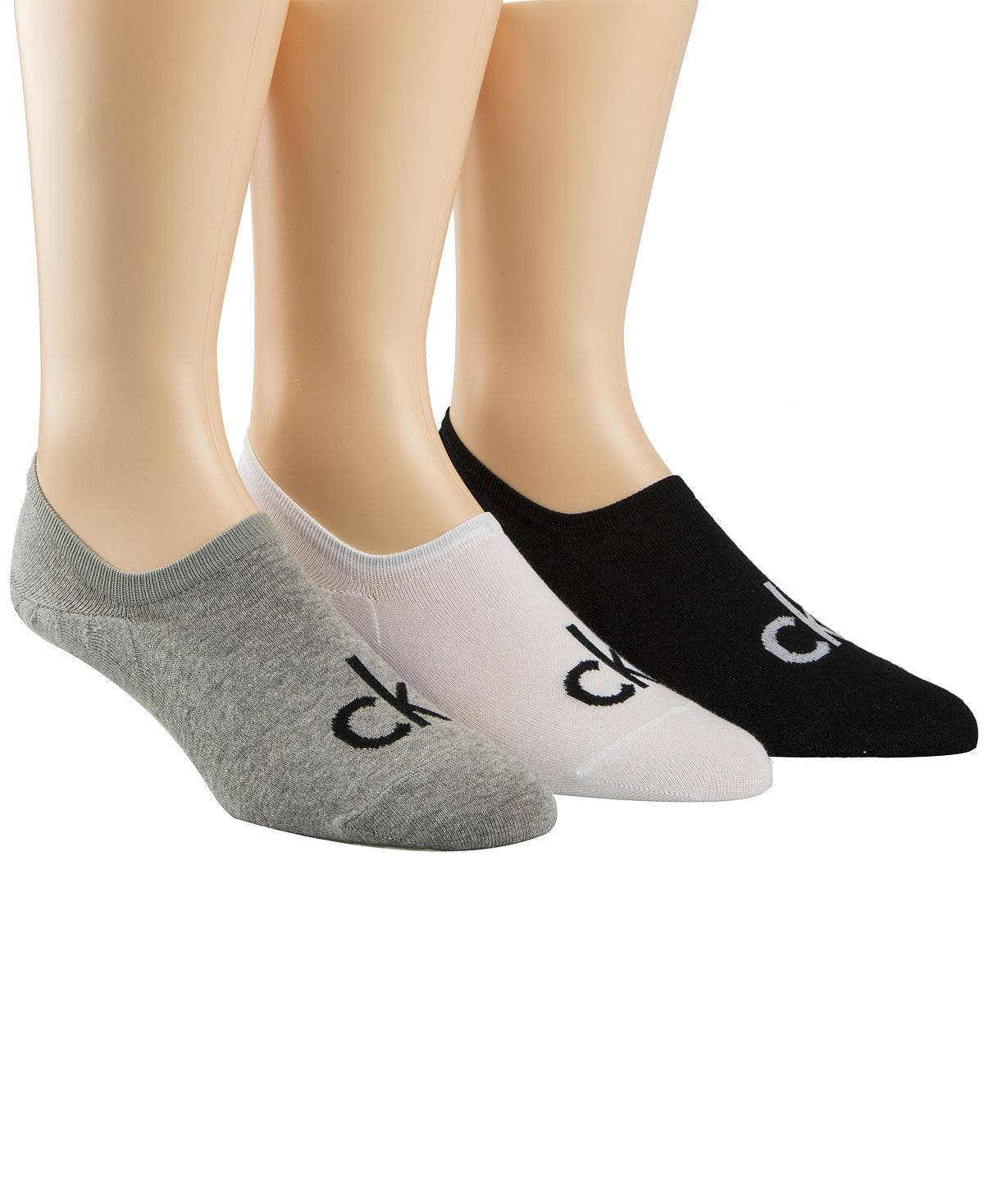 Calvin Klein Logo Sock Liners 3-pack Grey Heather/white/black
