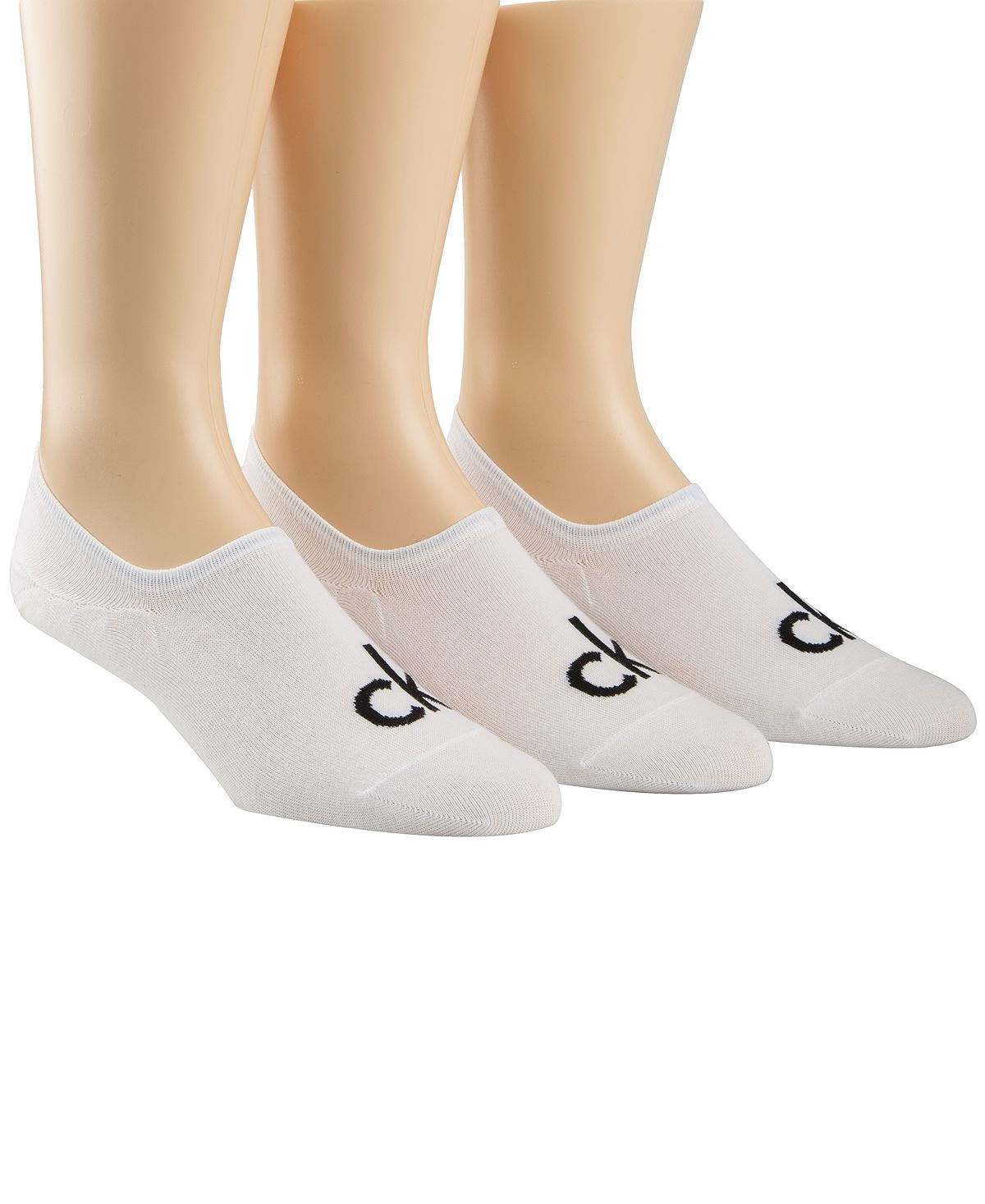 Calvin Klein Logo Sock Liners 3-pack White