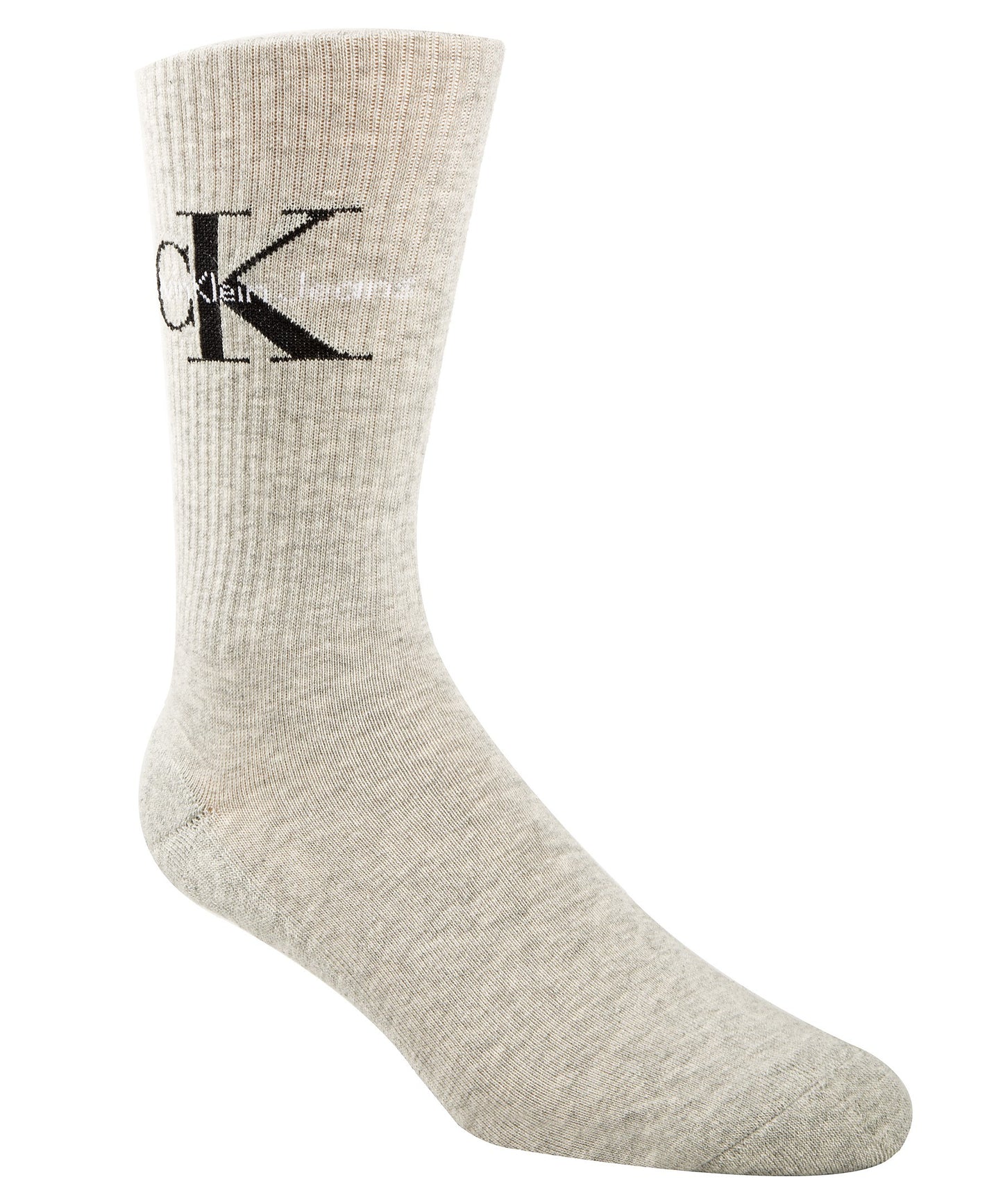 Calvin Klein Logo-patterned Ribbed Socks Gray