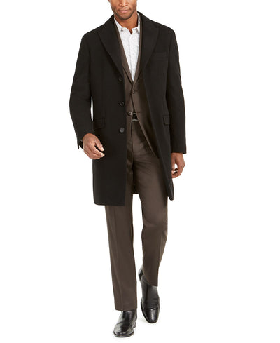 Calvin Klein Malibu Slim-fit Black Overcoat Black