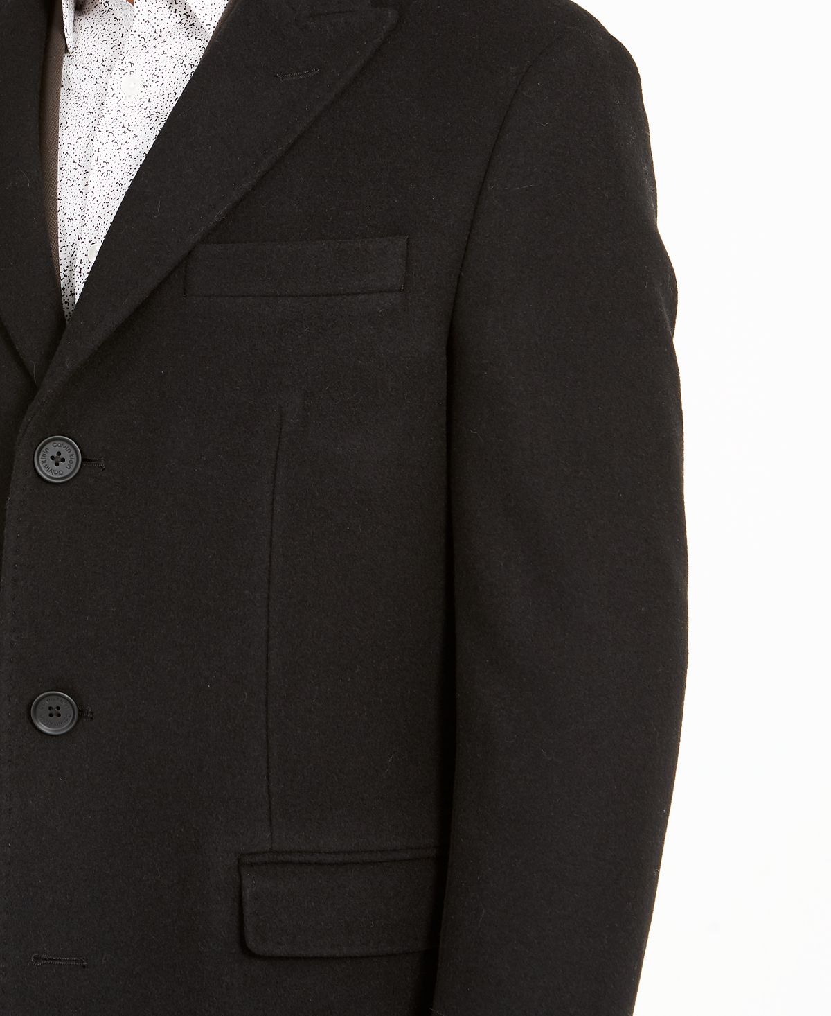 Calvin Klein Malibu Slim-fit Black Overcoat Black