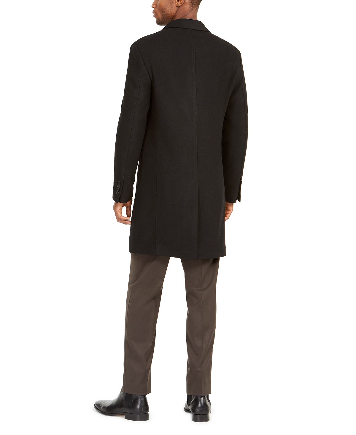 Calvin Klein Malibu Slim-fit Black Overcoat Black