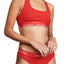 Calvin Klein Manic Red Modern Cotton Ribbed Unlined Bralette